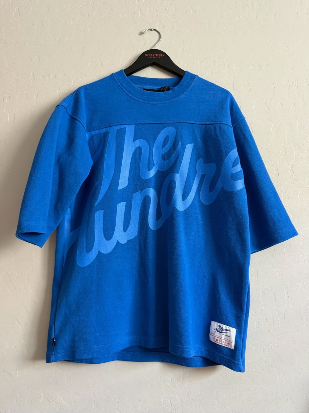 The Hundreds Blue Oversized Script Crewneck Tee